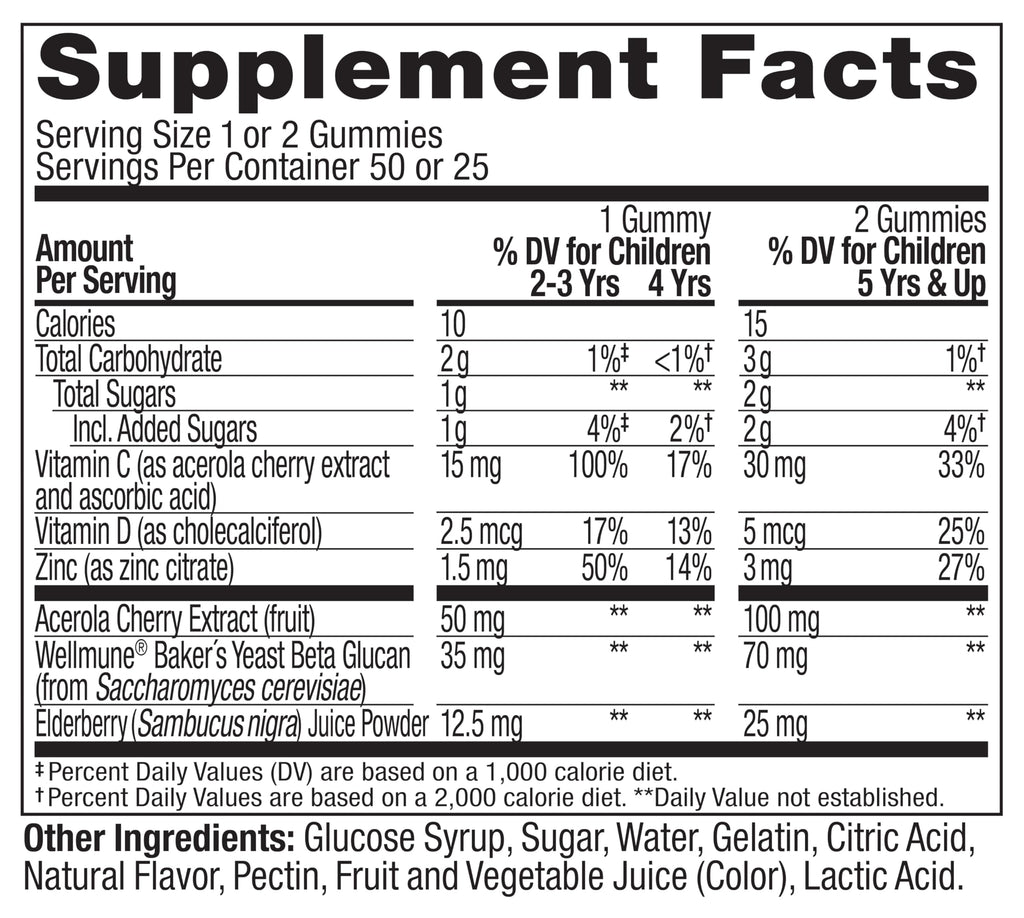 OLLY Kids Immunity Gummy – Immune Support with Wellmune, Vitamin C, Zinc (Cherry, 50 Count)