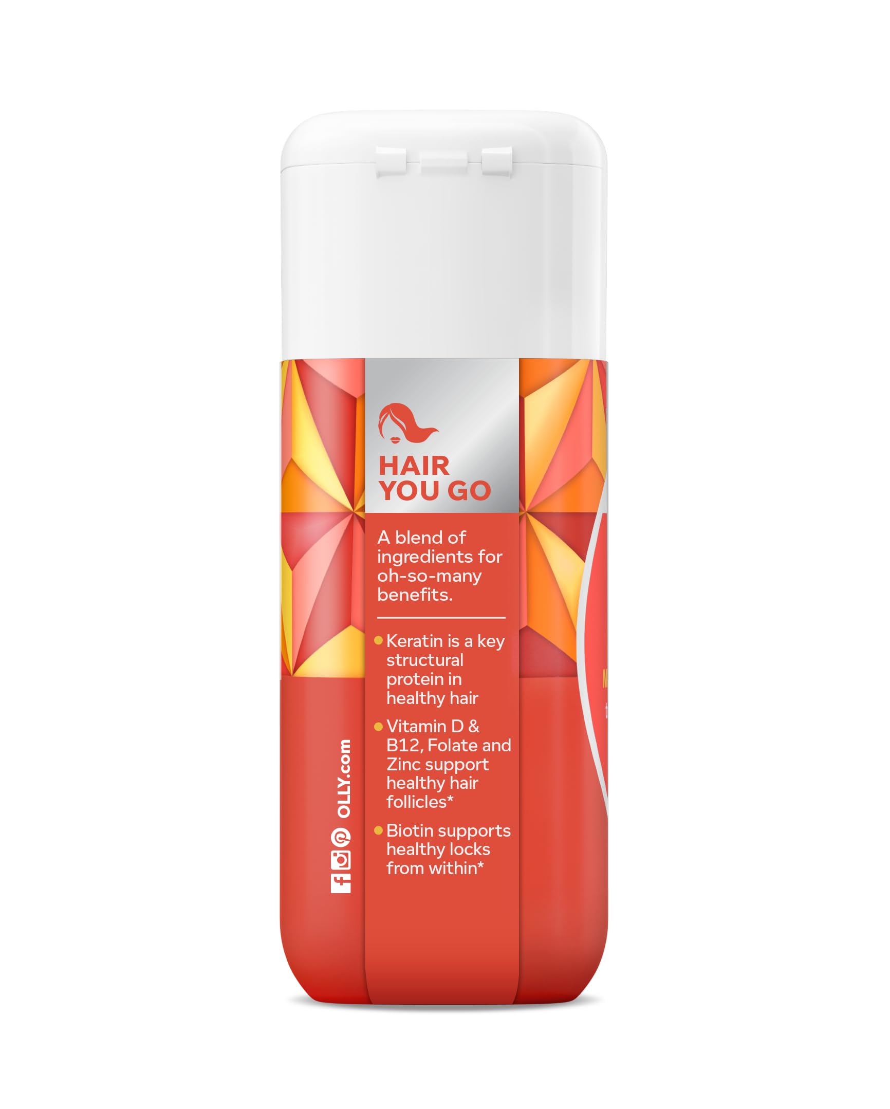OLLY Ultra Strength Hair Softgels – Supports Hair Health, Biotin, Keratin, Vitamin D & B12