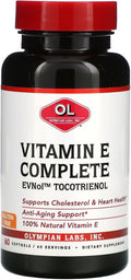 Olympian Labs Vitamin E Complete Tocomin 200IU – 60 Softgels | Supports Brain, Skin & Hair