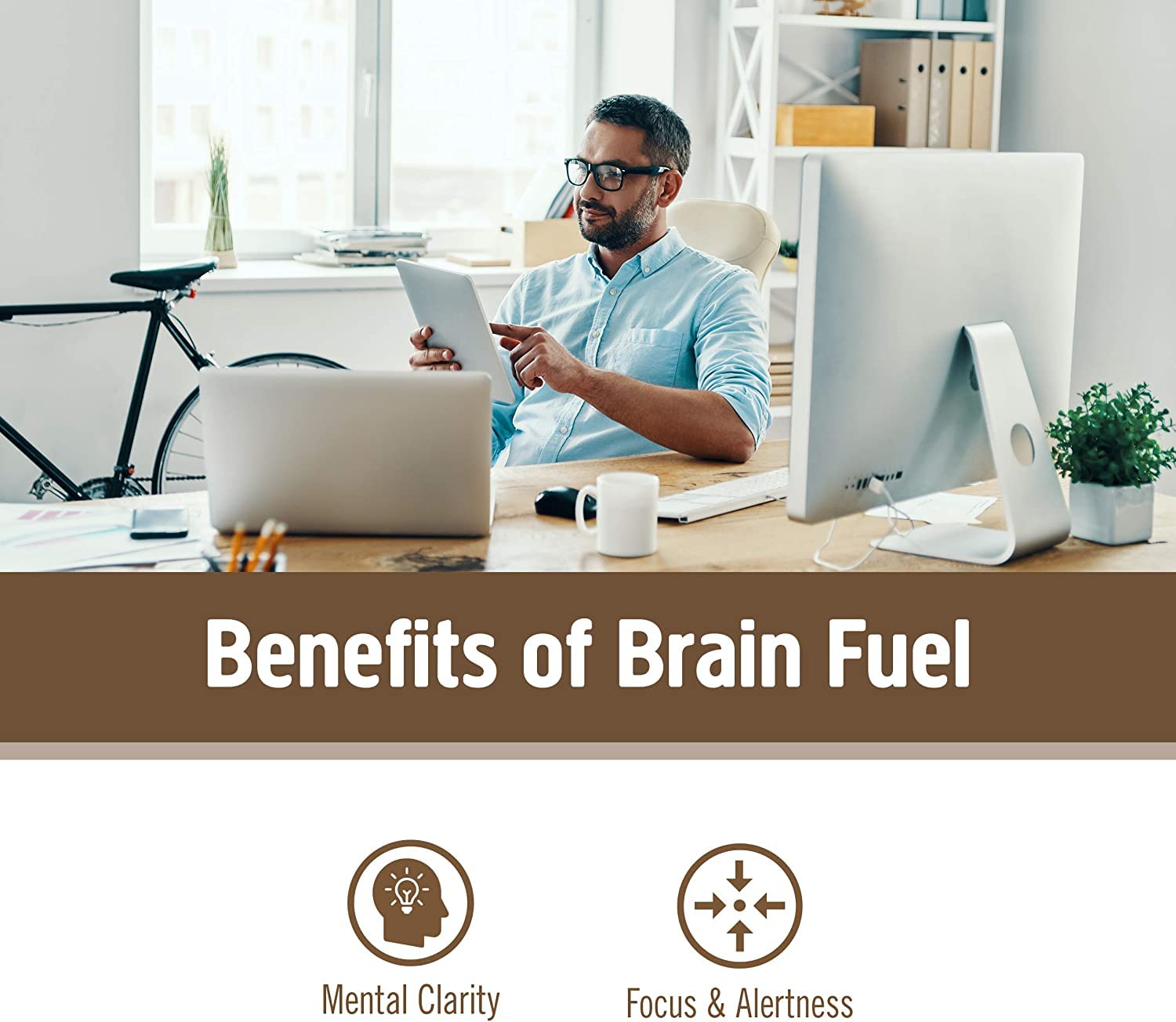 OM Mushroom Superfood Brain Fuel Capsules – Lion's Mane & Reishi Blend, 90 Count | Mental Clarity & Nerve Support