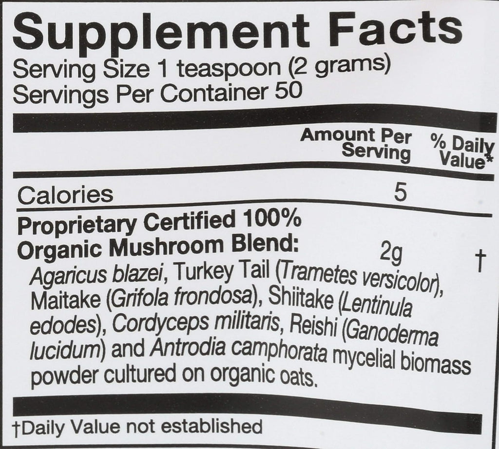 OM Mushroom Superfood Immune Blend Powder – Reishi & Turkey Tail, 3.5 oz, Daily Immune Support