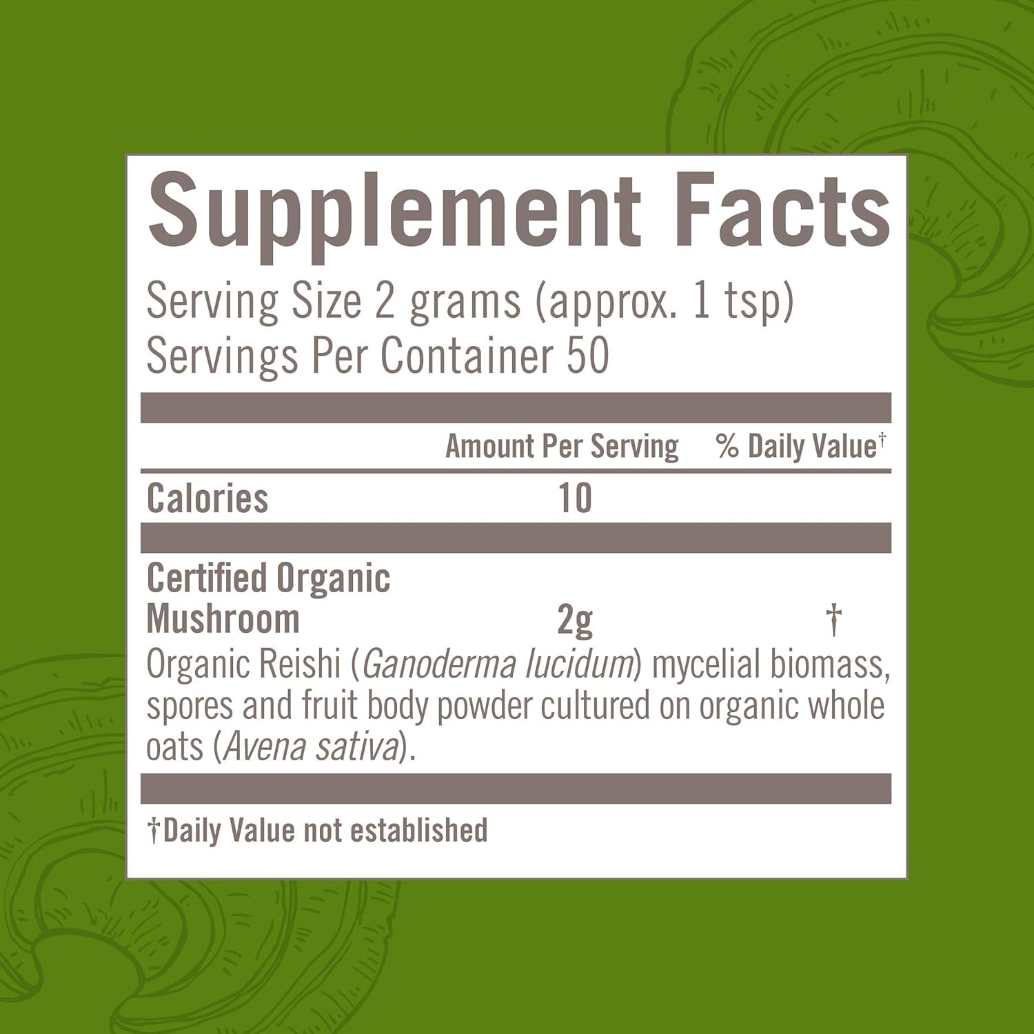 OM MUSHROOM SUPERFOOD Reishi Organic Mushroom Powder – 3.5 oz, 50 Servings, Adaptogen