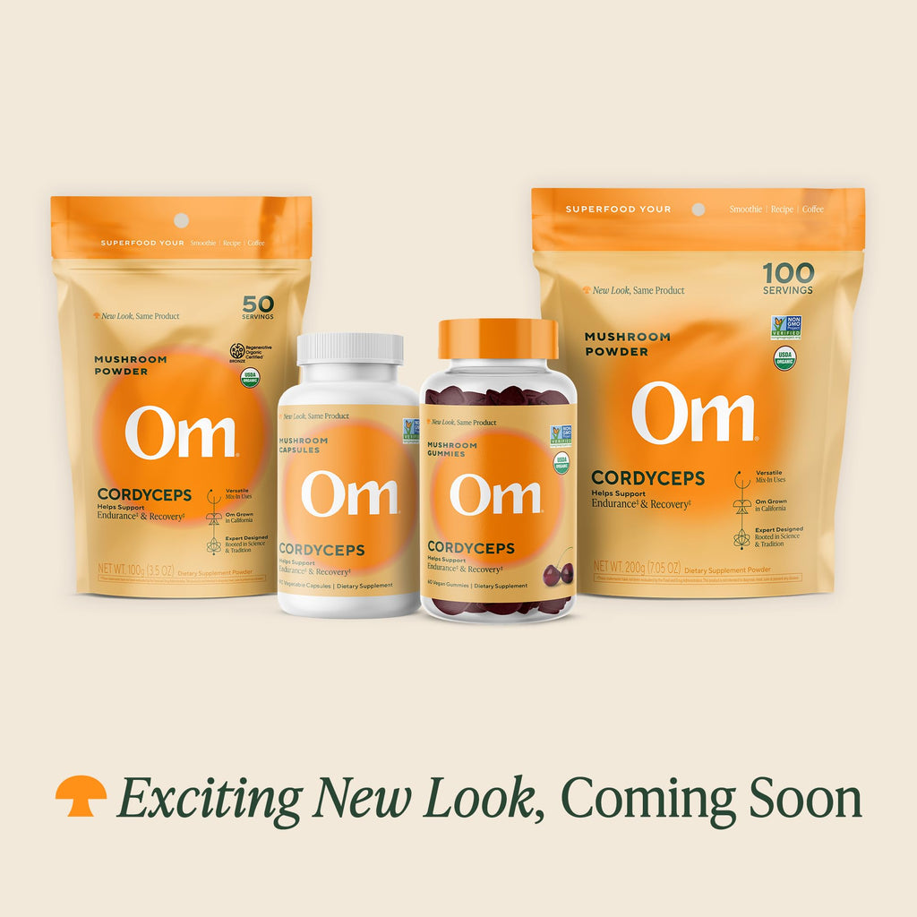 Cordyceps Organic Mushroom Powder | OM Mushroom Superfood – 3.5 oz, 50 Servings, Energy & Endurance