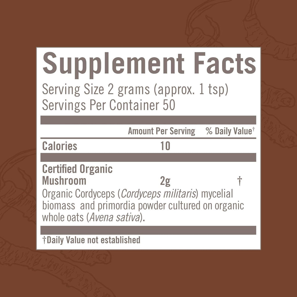 Cordyceps Organic Mushroom Powder | OM Mushroom Superfood – 3.5 oz, 50 Servings, Energy & Endurance
