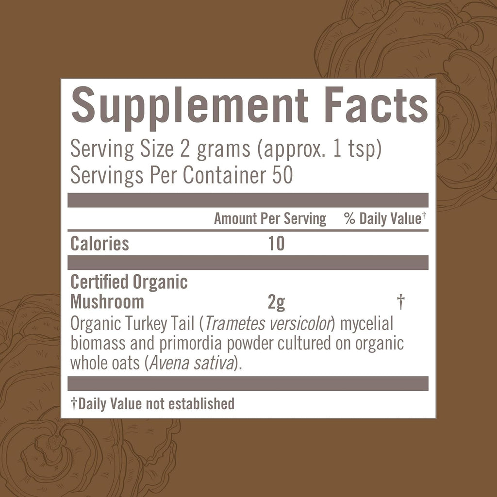 Om Mushroom Superfood Turkey Tail Organic Powder - 3.5 oz, 50 Servings | Immune Support