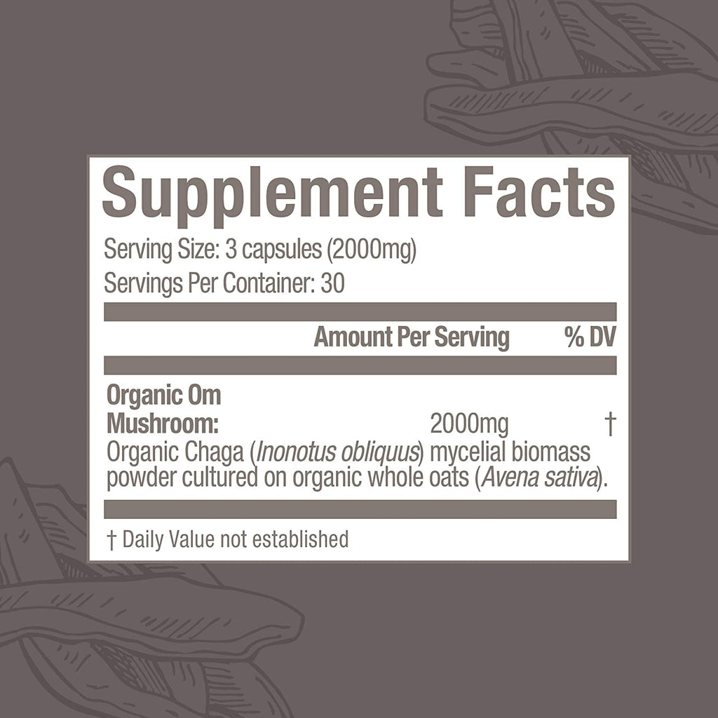 Om Mushroom Superfood Chaga Capsules | Immune Support, 90 Count