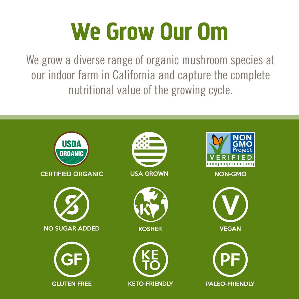 Om Mushroom Reishi Organic Powder – 100 Servings, Stress Relief & Immune Support