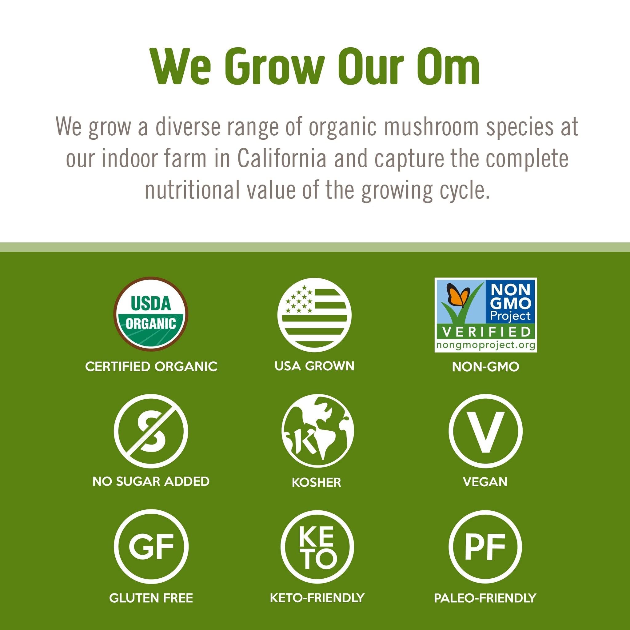 Om Mushroom Reishi Organic Powder – 100 Servings, Stress Relief & Immune Support