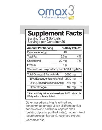Omax3 Professional Strength Omega-3 1000 mg - NSF Certified