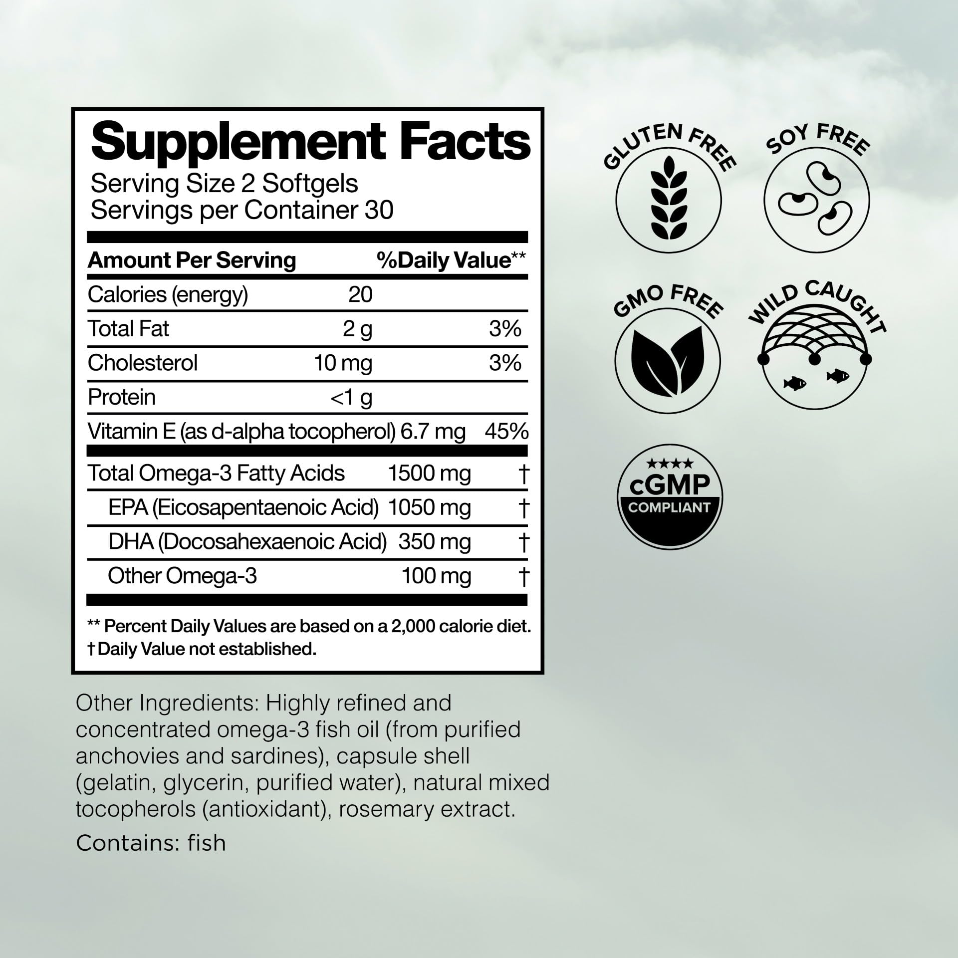 Omax3 Ultra-Pure Omega-3 Fish Oil Pills – 1500 mg EPA/DHA, Gluten Free, Non-GMO, Made in USA, 240 Softgels (4 Boxes)