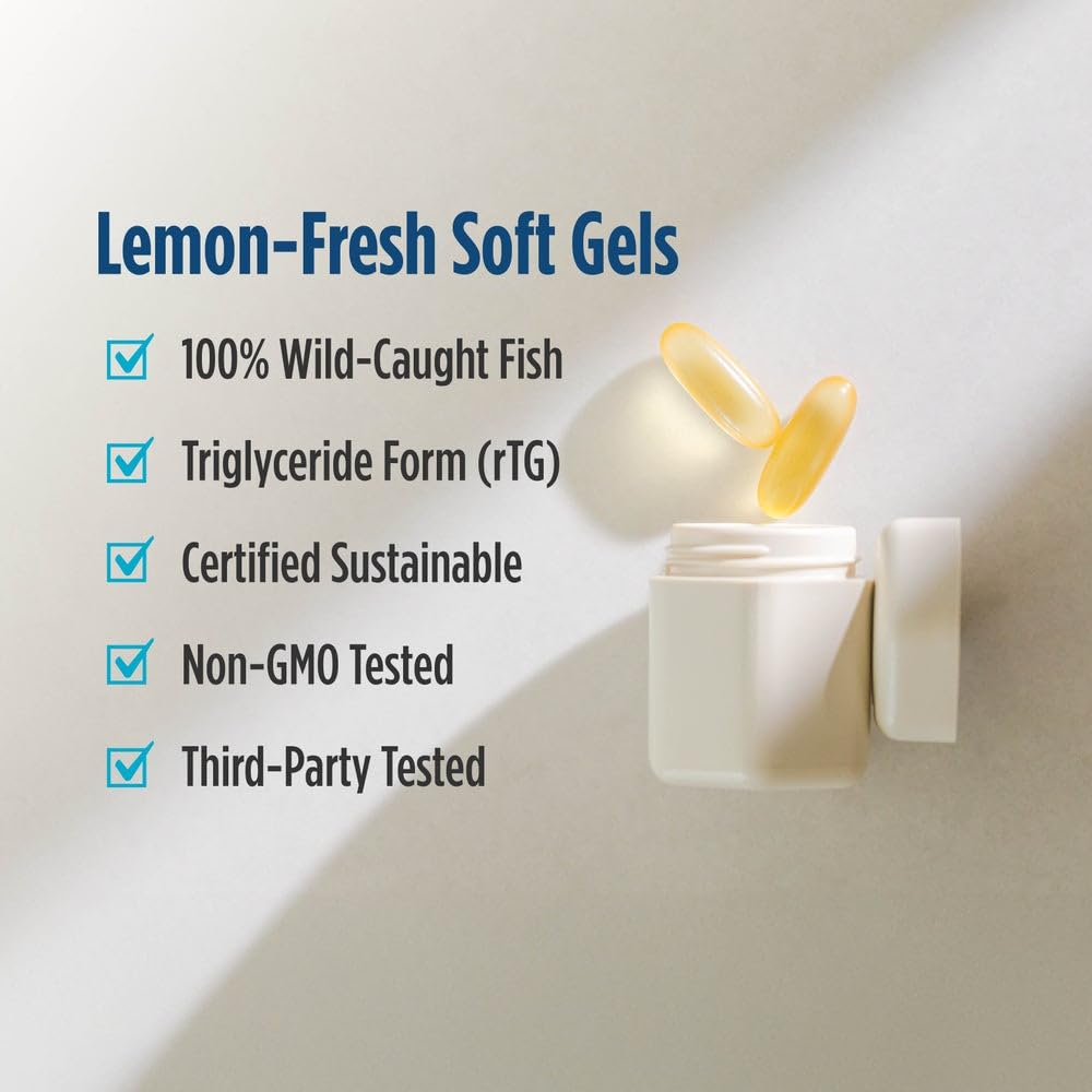 Nordic Naturals Ultimate Omega 2X Lemon – 180 Soft Gels, 2150 mg Omega-3 (90 Servings)