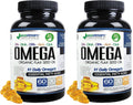 Omega 3-6-9 Blend with DPA, EPA, DHA, ALA & GLA + Organic Flax Seed Oil | Gluten Free 2x60 SoftGels