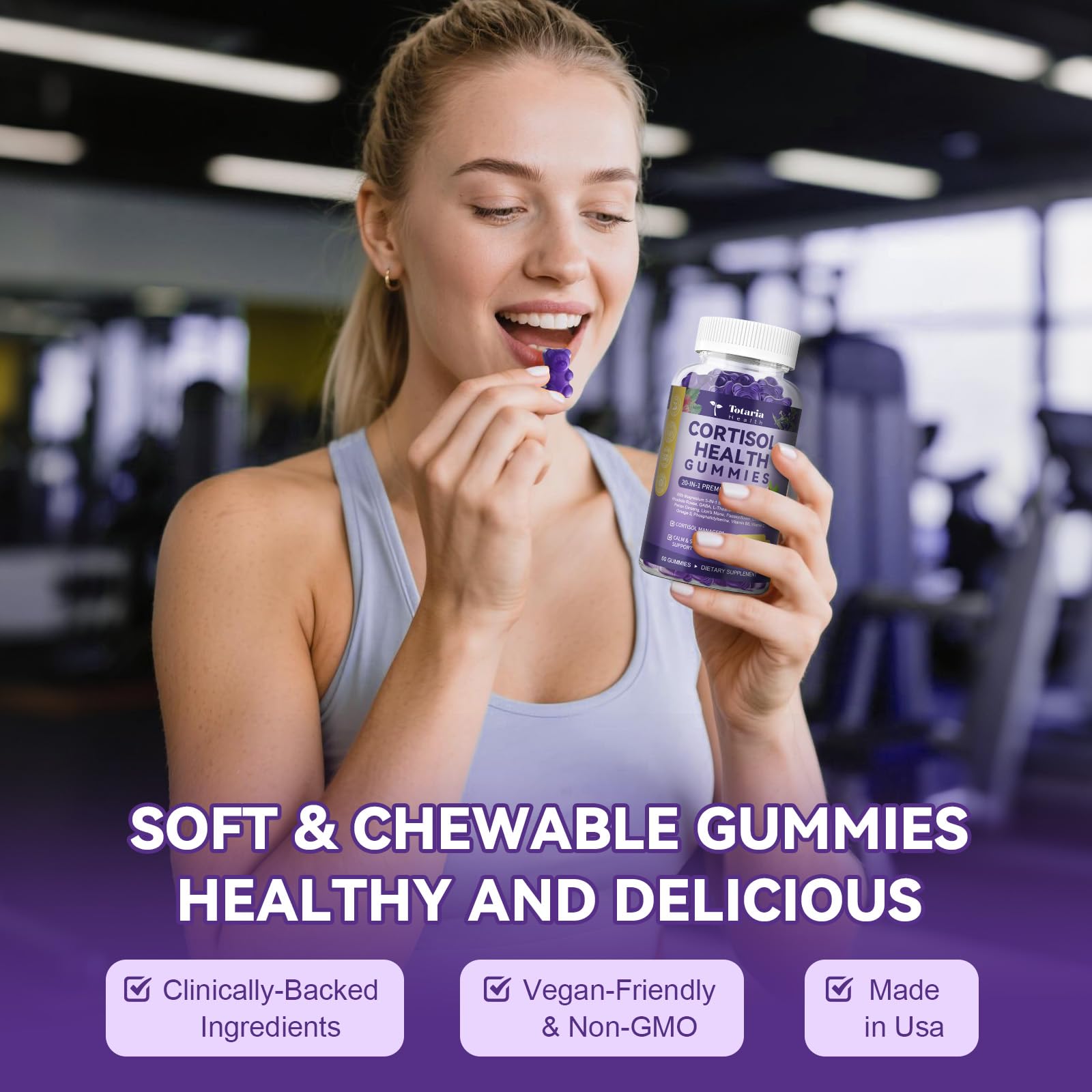Cortisol Gummies 20-in-1 for Stress Support | Ashwagandha, Rhodiola, Magnesium