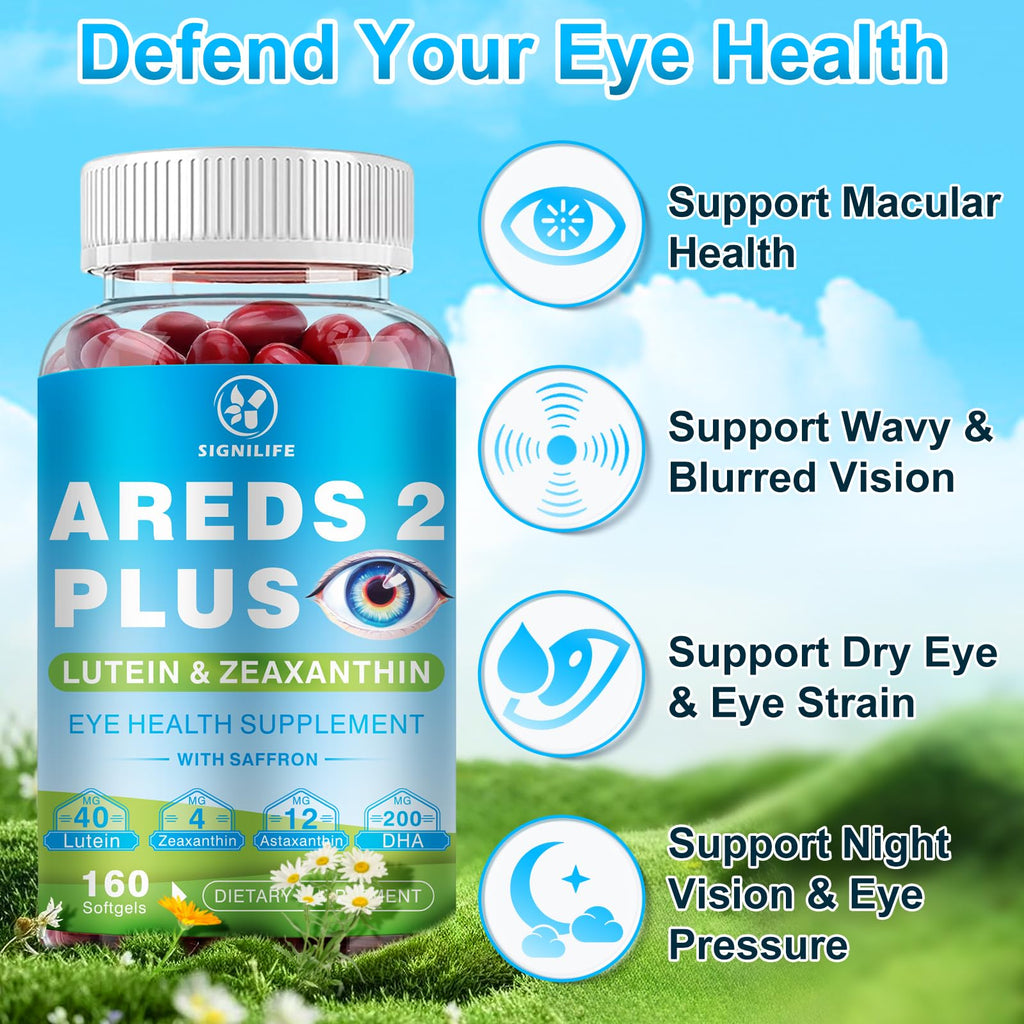 AREDS 2+ Eye Vitamins Softgels 160 Count | Lutein 40mg, Zeaxanthin 4mg