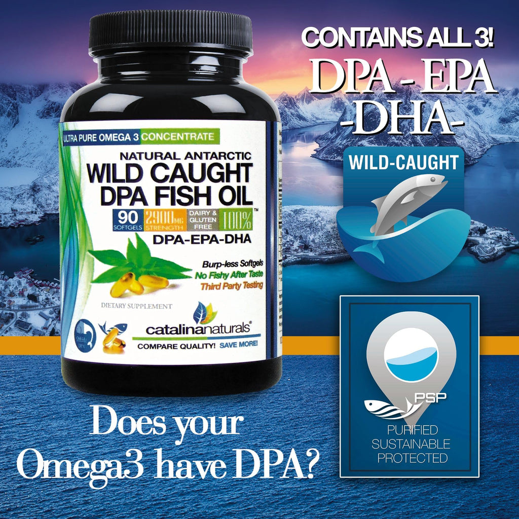 Wild Caught Omega-3 DPA Fish Oil - 2900 mg (90 SoftGels) | Triple-Strength Burp-Free