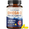 Triple Strength Omega-3 Fish Oil 3600 mg | EPA & DHA | 180 Ct | Burpless