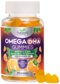 Omega 3 Fish Oil Gummies - Triple Strength DHA & EPA - Orange Flavor, 60 Gummies | Heart, Brain & Joint Health