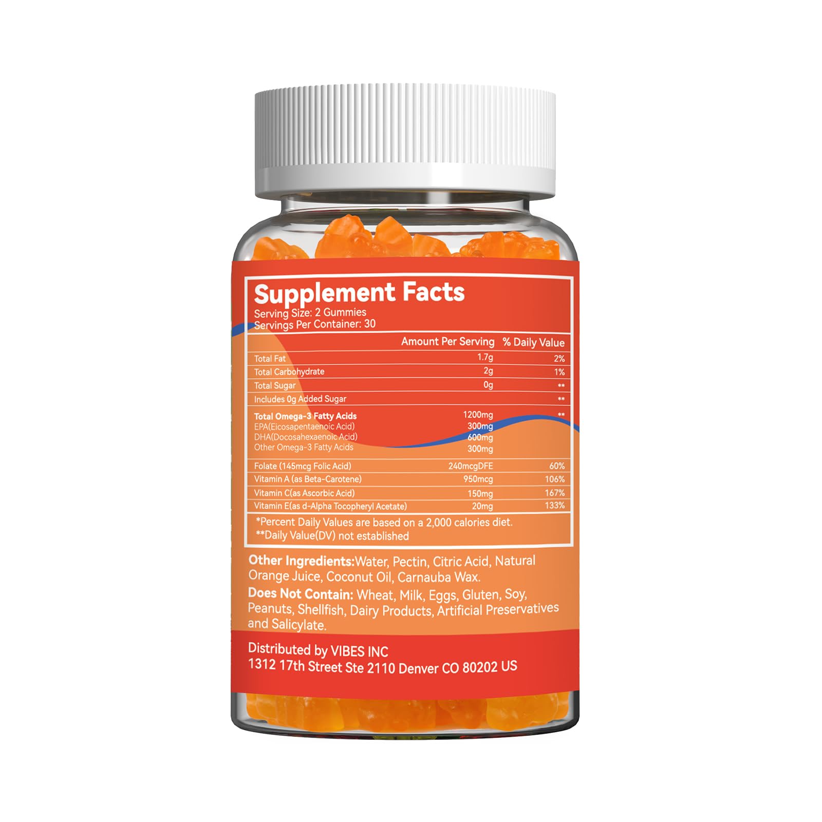 Omega 3 Gummies Supplement 1000mg - High Absorption DHA & EPA | Heart, Brain & Joint Support
