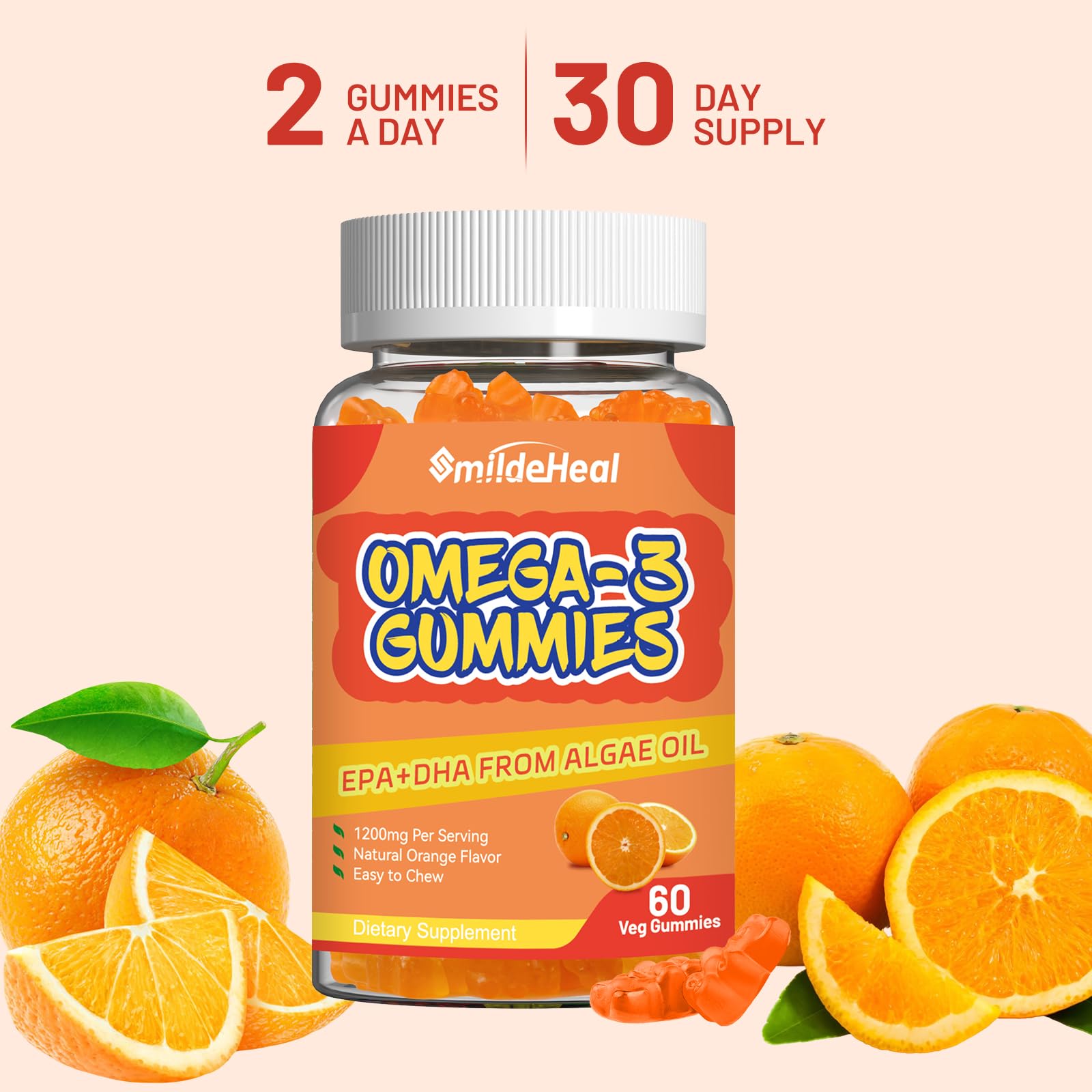 Omega 3 Gummies Supplement 1000mg - High Absorption DHA & EPA | Heart, Brain & Joint Support