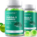2 Pack Vegan Omega-3 Gummies with CoQ10 – Plant-Based DHA 550mg + EPA 275mg, Vitamin D3/E/C, Sugar Free, 120 Count