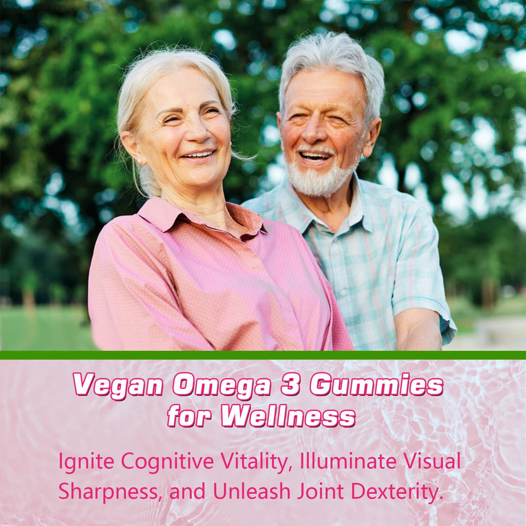 Algae Omega-3 Gummies – Vegan DHA & EPA, Sugar-Free, Strawberry, 120 Count
