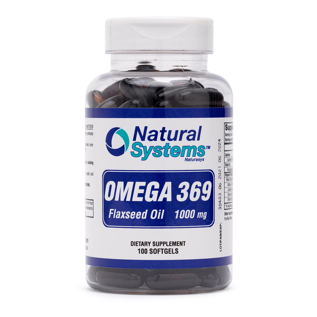 Omega 369 1000 mg Softgels – Natural Systems | Triple Omega 3-6-9 Flax Seed Oil