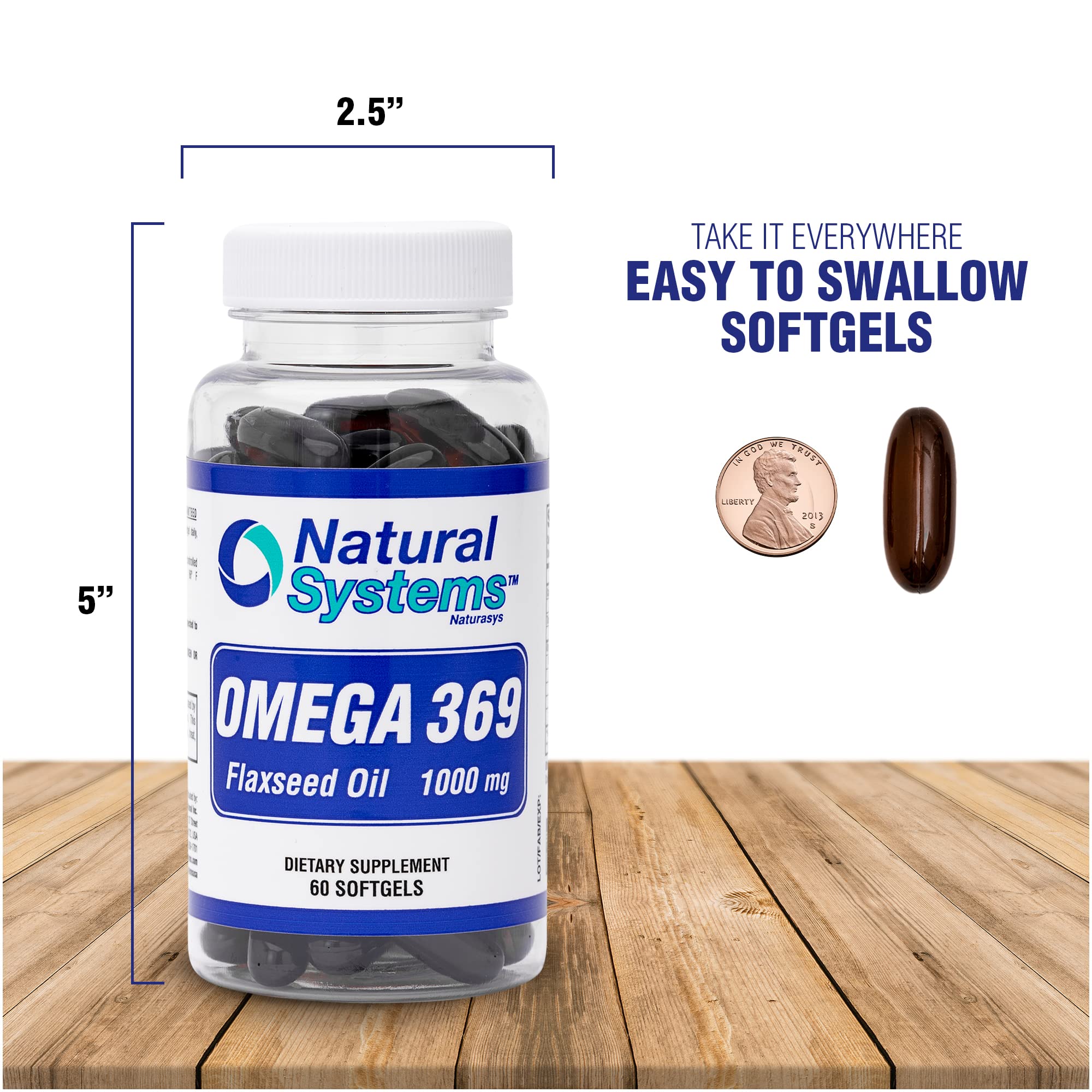 Omega 369 1000 mg Softgels – Natural Systems | Triple Omega 3-6-9 Flax Seed Oil