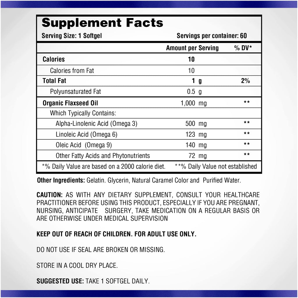 Omega 369 1000 mg Softgels – Natural Systems | Triple Omega 3-6-9 Flax Seed Oil