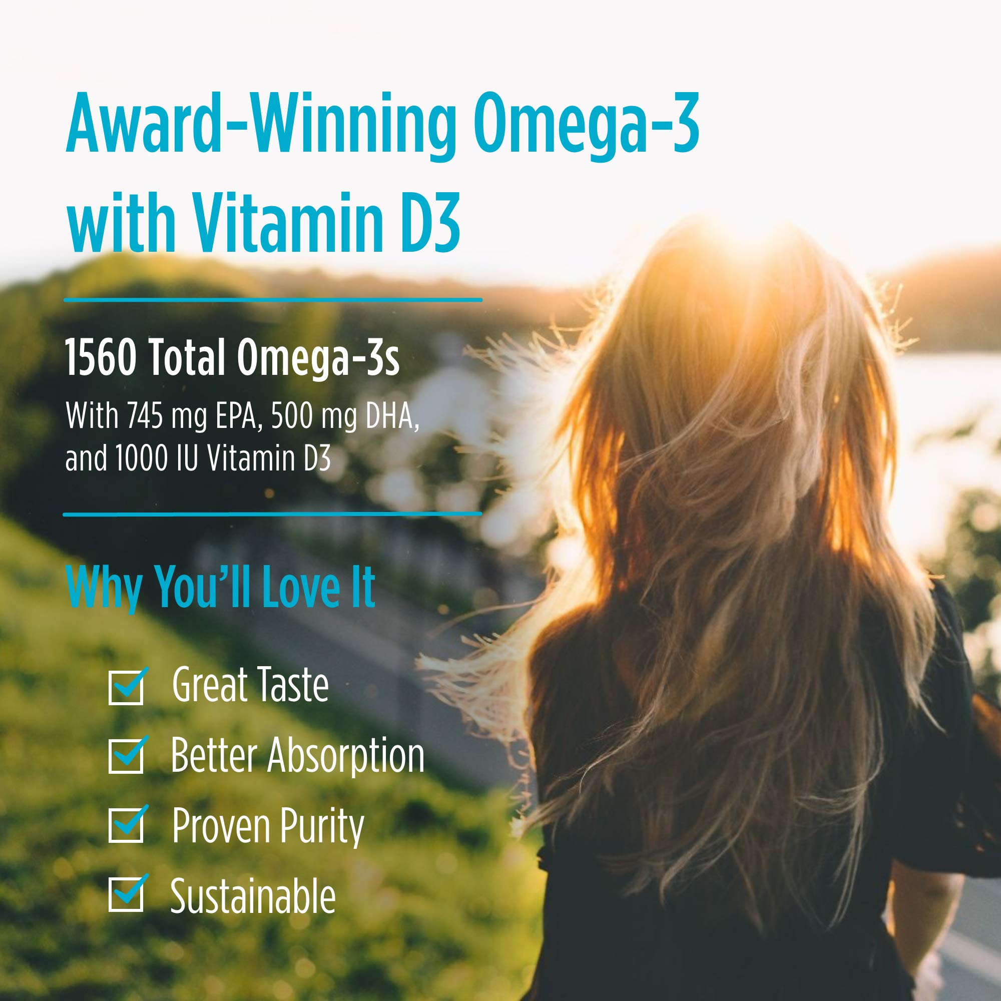 Nordic Naturals Omega-3D Lemon – 8 oz | 1560 mg Omega-3 + 1000 IU D3