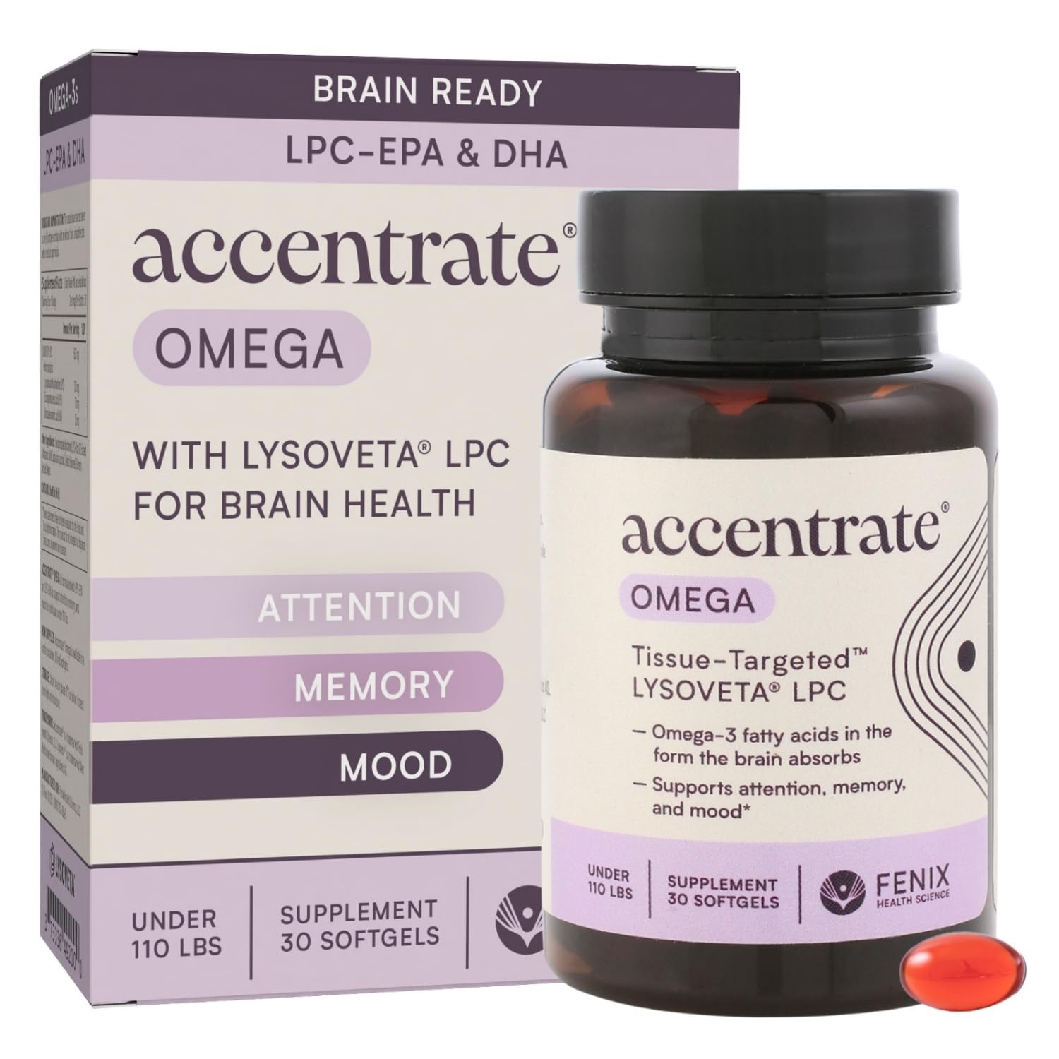 Accentrate Omega w/ LYSOVETA LPC – High-Absorption EPA & DHA for Focus, Mood & Memory