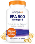 OmegaVia EPA 500 — Purified Omega-3 EPA (Triglyceride), Burpless Fish Oil, IFOS 5★, 120 Softgels