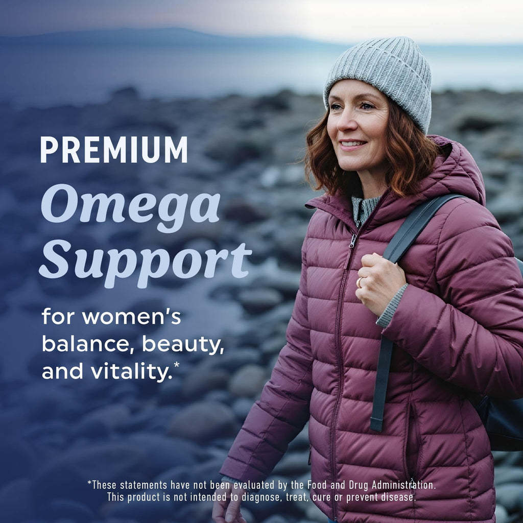 Omega 3 for Women - Fish Oil + Evening Primrose | 600mg Omega-3 + 800mg Evening Primrose | 120 Ct
