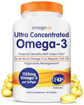 OmegaVia Ultra Concentrated Omega-3 Fish Oil Burpless — 60 Softgels, Triple Strength
