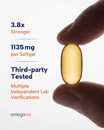 OmegaVia Ultra Concentrated Omega-3 Fish Oil Burpless — 60 Softgels, Triple Strength