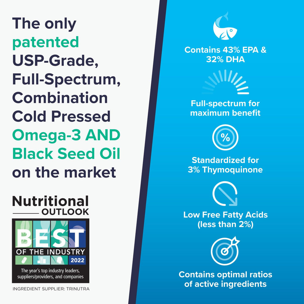 OmegaQuin High Potency: Heart, Brain & Joint Support | Black Seed + Fish Oil