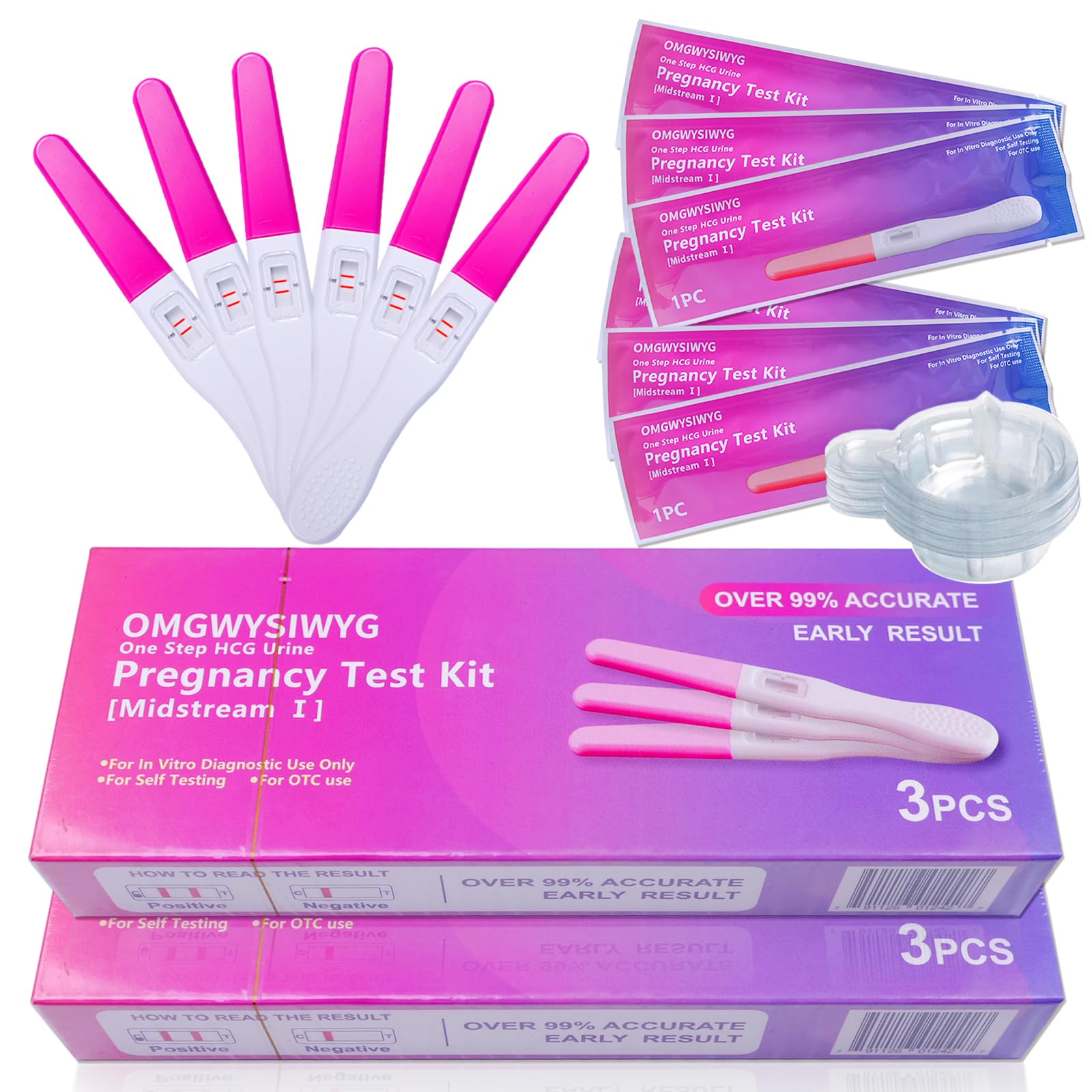 OMGWYSIWYG Pregnancy Test Sticks – 6 Count, 99%+ Accuracy