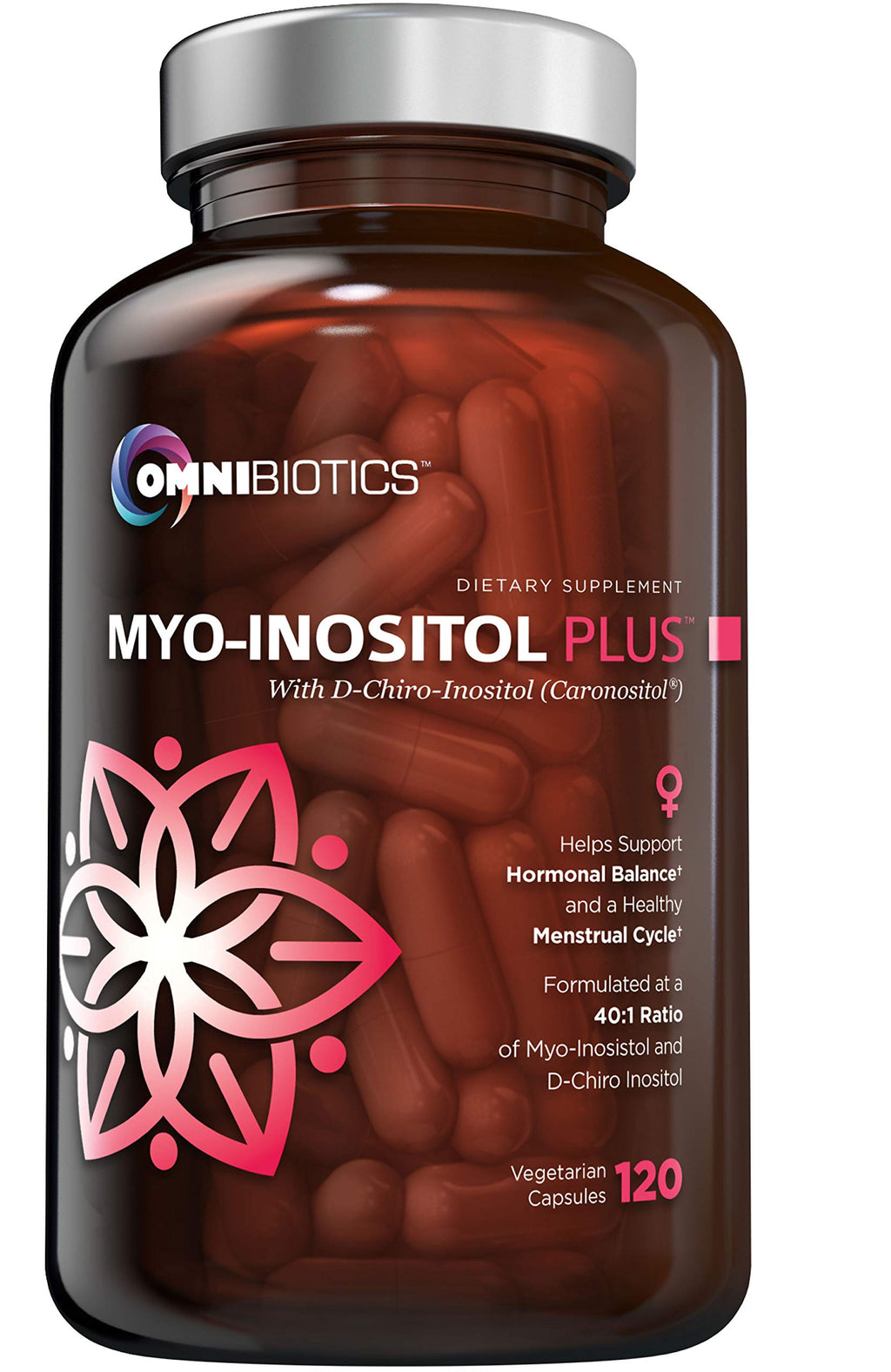 OmniBiotics Myo-Inositol & D-Chiro-Inositol 40:1 for Hormone Balance – Women’s Reproductive Health, 120 Vegan Capsules