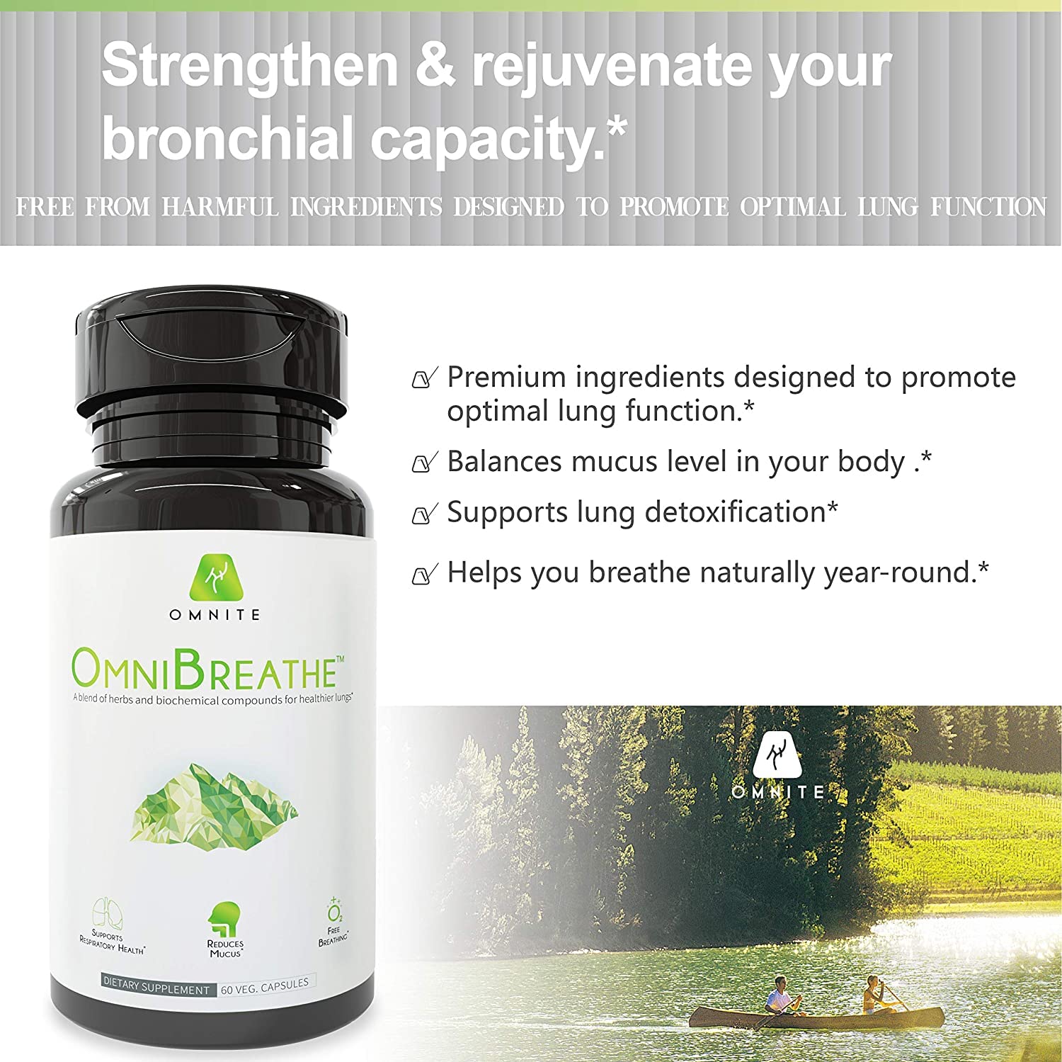 OmniBreathe Lung Cleanse Detox | Respiratory Wellness for Smokers (Pack of 3)