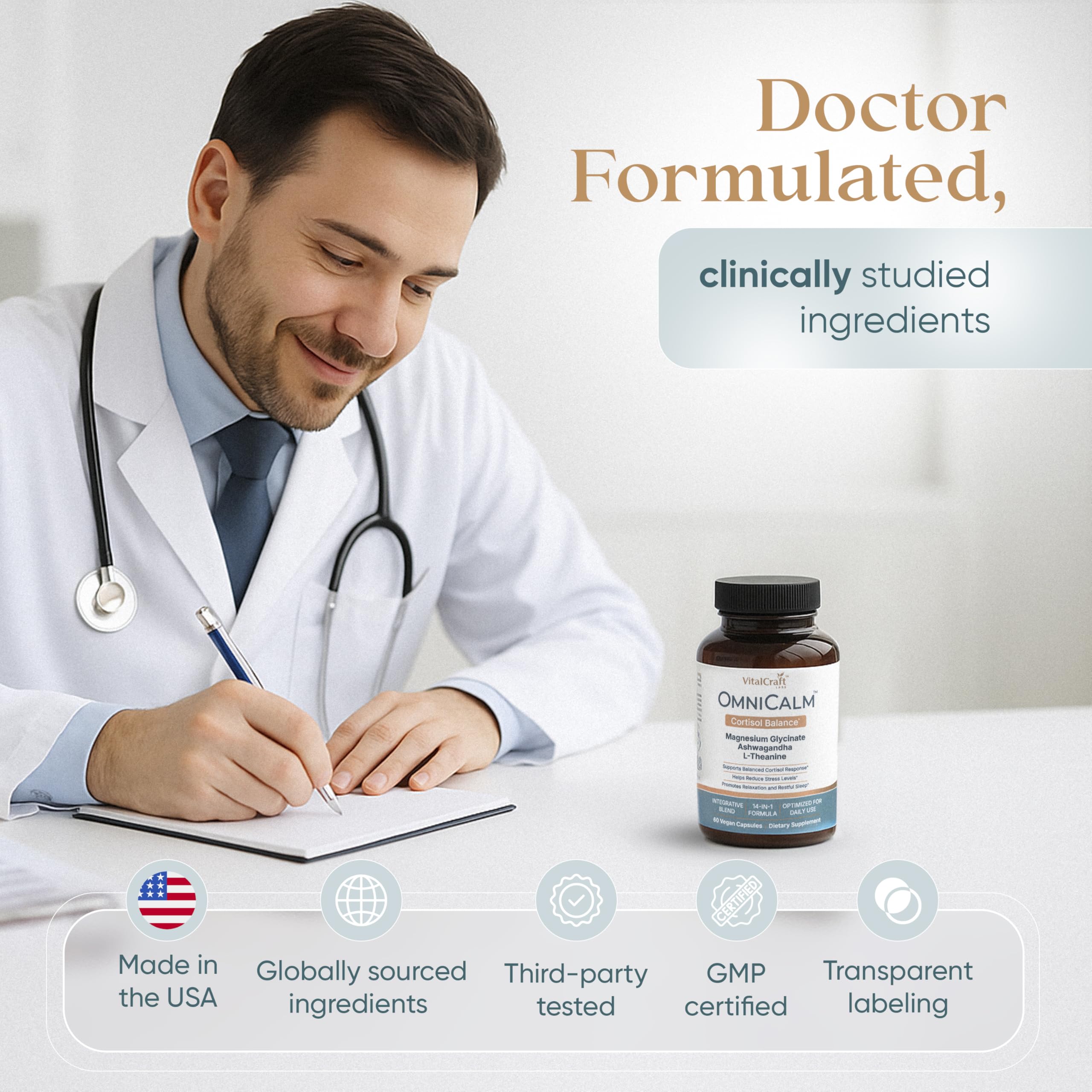 OmniCalm Cortisol Supplements for Women & Men | Stress Relief & Sleep Support – USA