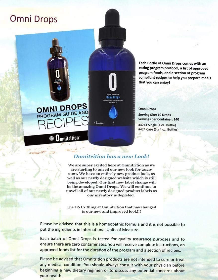 Omnitrition Omni Drops Diet Drops with Vitamin B12 – 4 oz + Program Guide