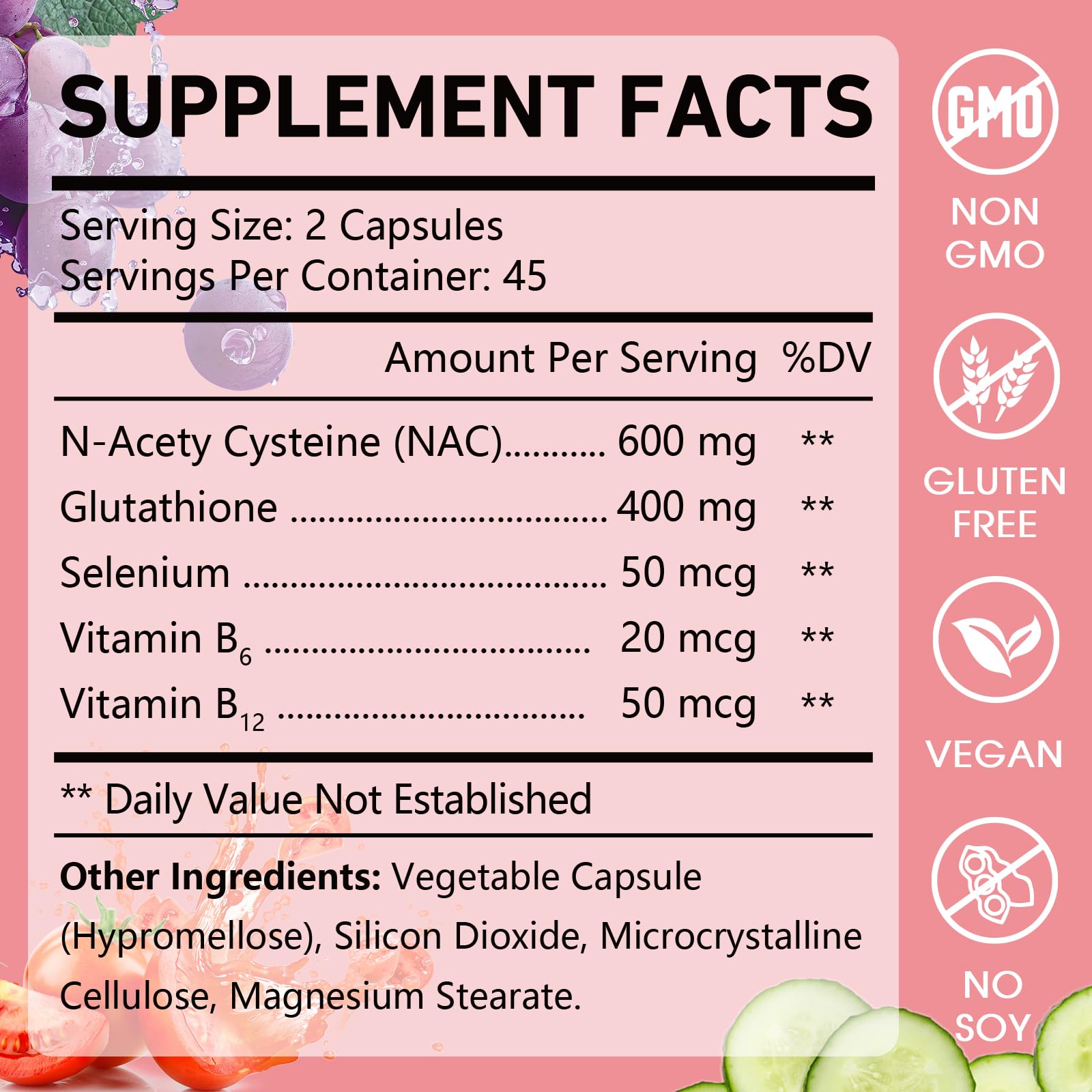 OMOGS Glutathione & NAC Supplement – Liver Health, Antioxidant Support | Vegan & Gluten-Free