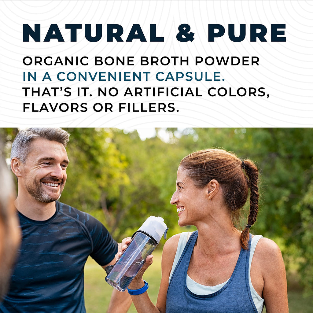 Grass-Fed Bone Broth Capsules with Collagen – 180 Caps | Gut & Joints Support