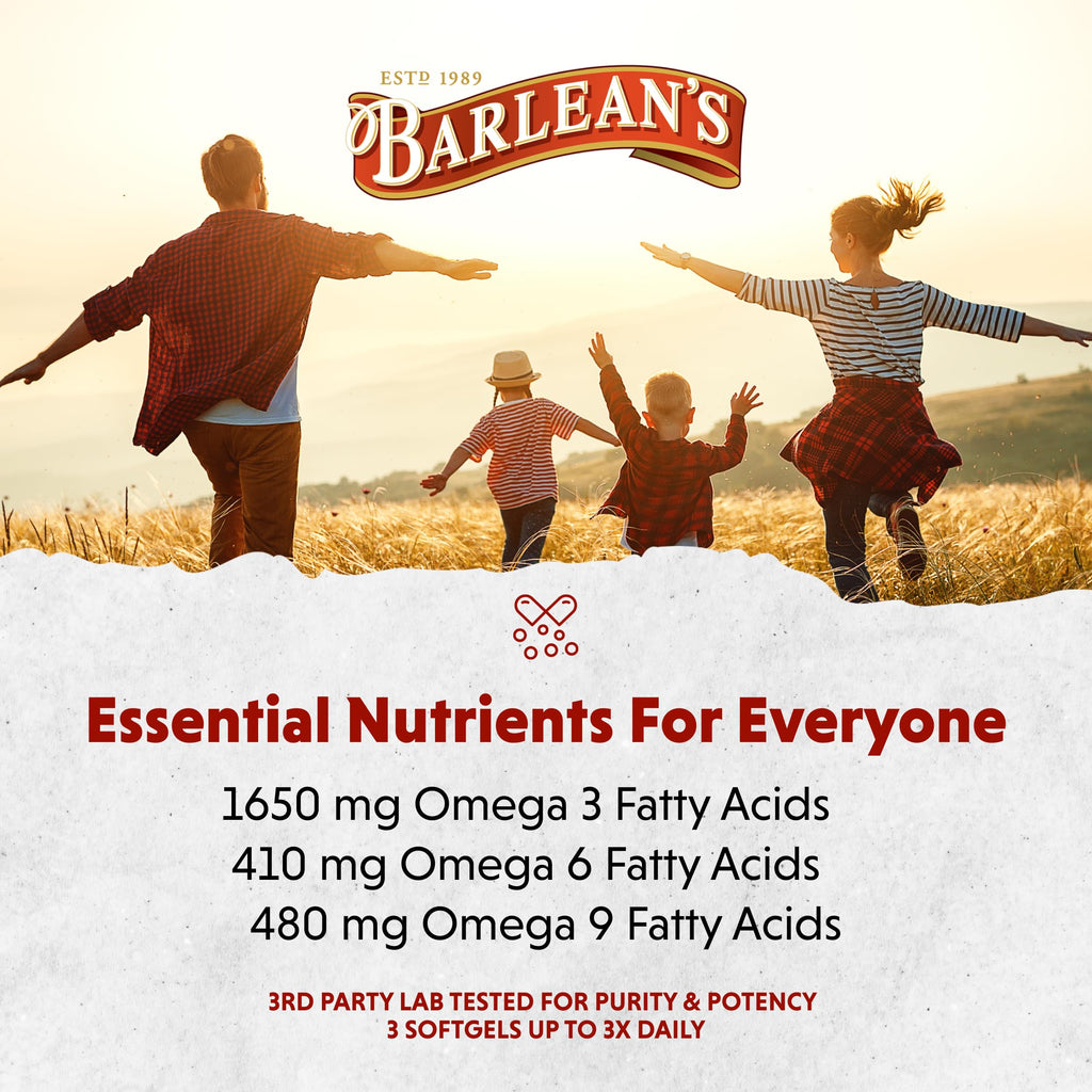 Barlean's Vegan Flaxseed Oil Softgels — 1650 mg ALA, Cold-Pressed, 100 Count