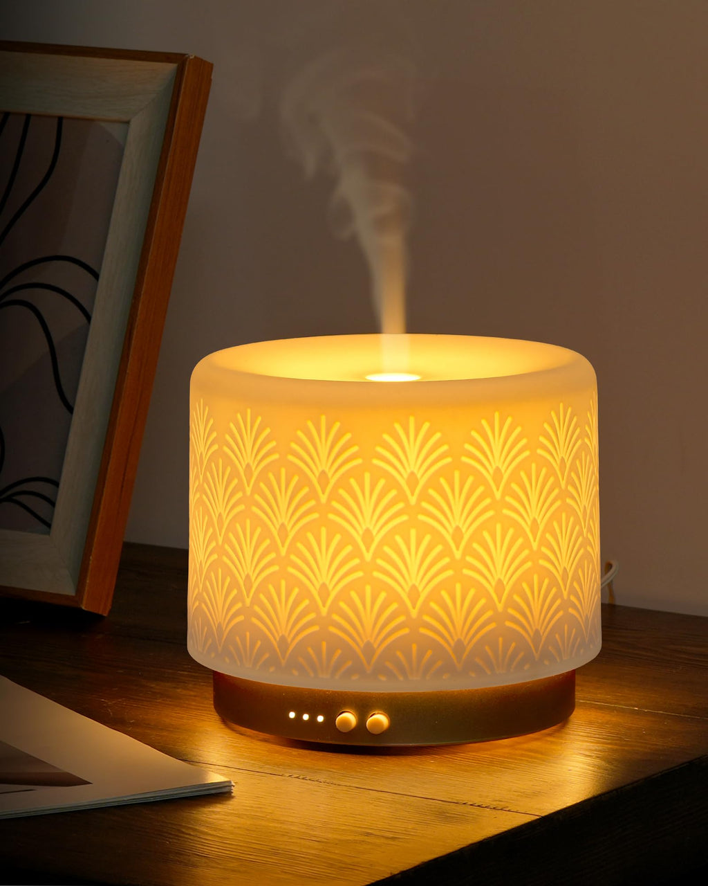 Onaboviva Ceramic 280ml Essential Oil Diffuser – Ultrasonic Aromatherapy & Night Light