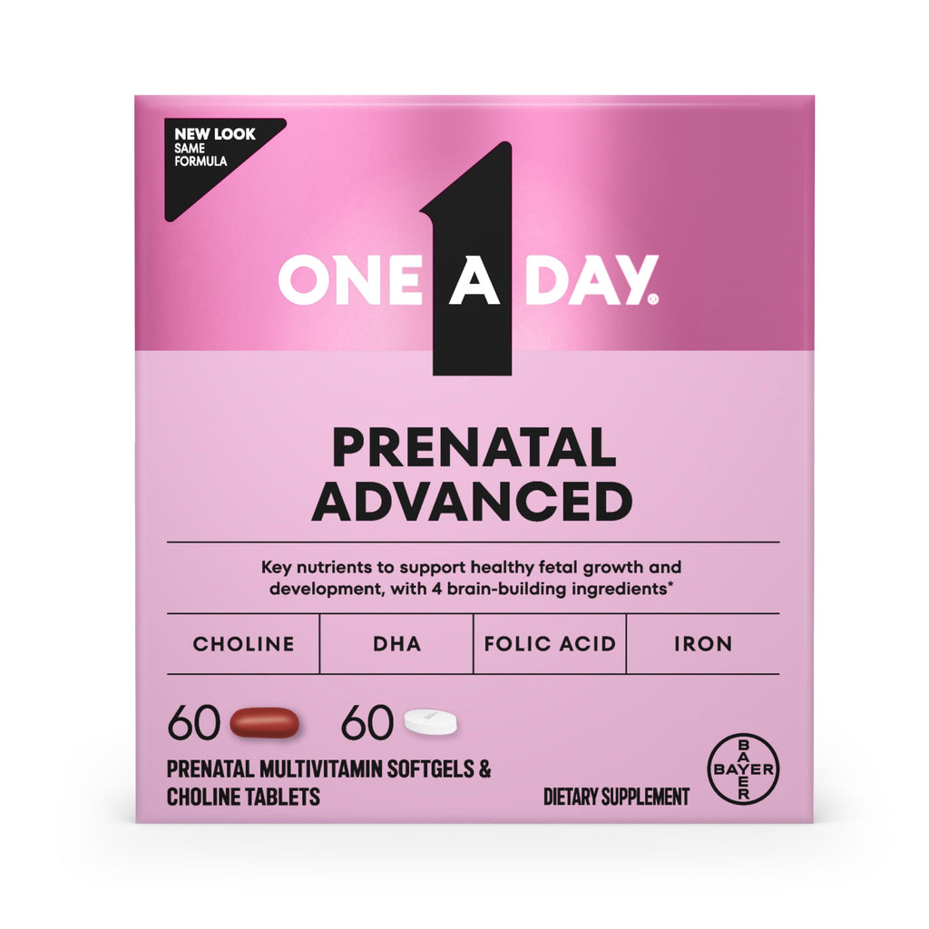 One A Day Prenatal Advanced - Brain-Builder Vitamins with Choline, DHA, Folic Acid, Iron (120 Ct)