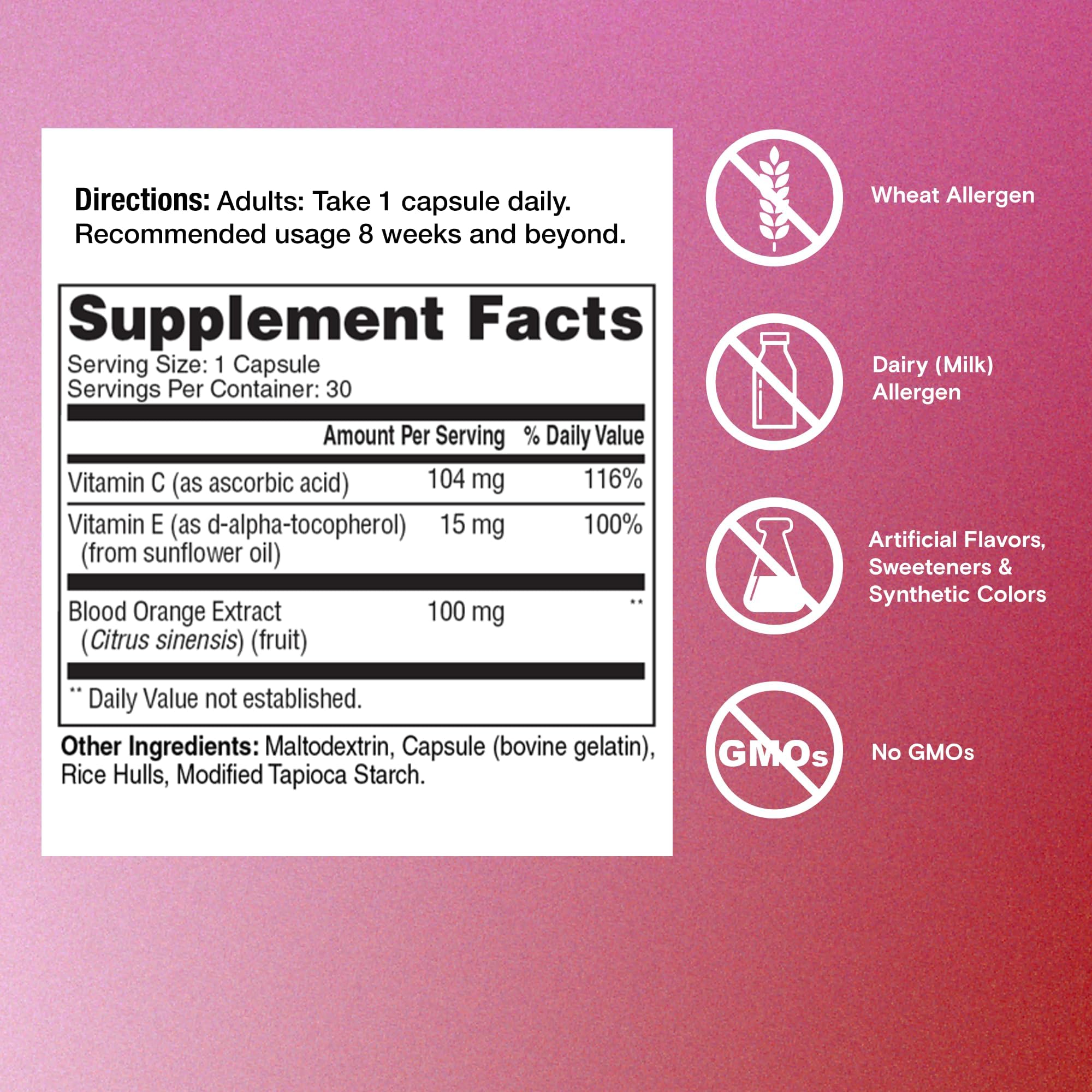 One A Day Skin Radiance – Skin Hydration & Glow (Blood Orange) | 30 Capsules