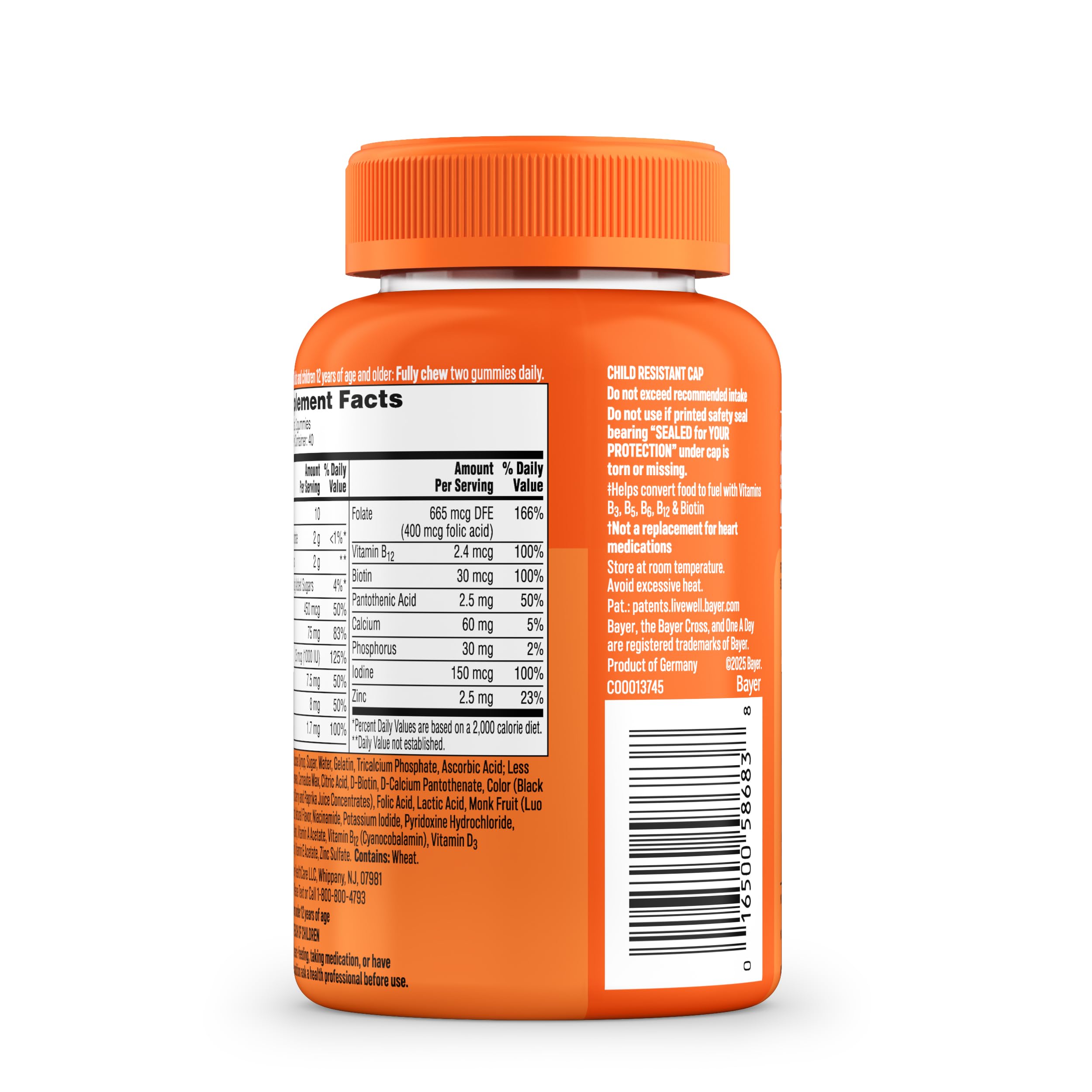 One A Day Women's Multivitamin Gummy – 80 Count, Biotin, Zinc & Iodine