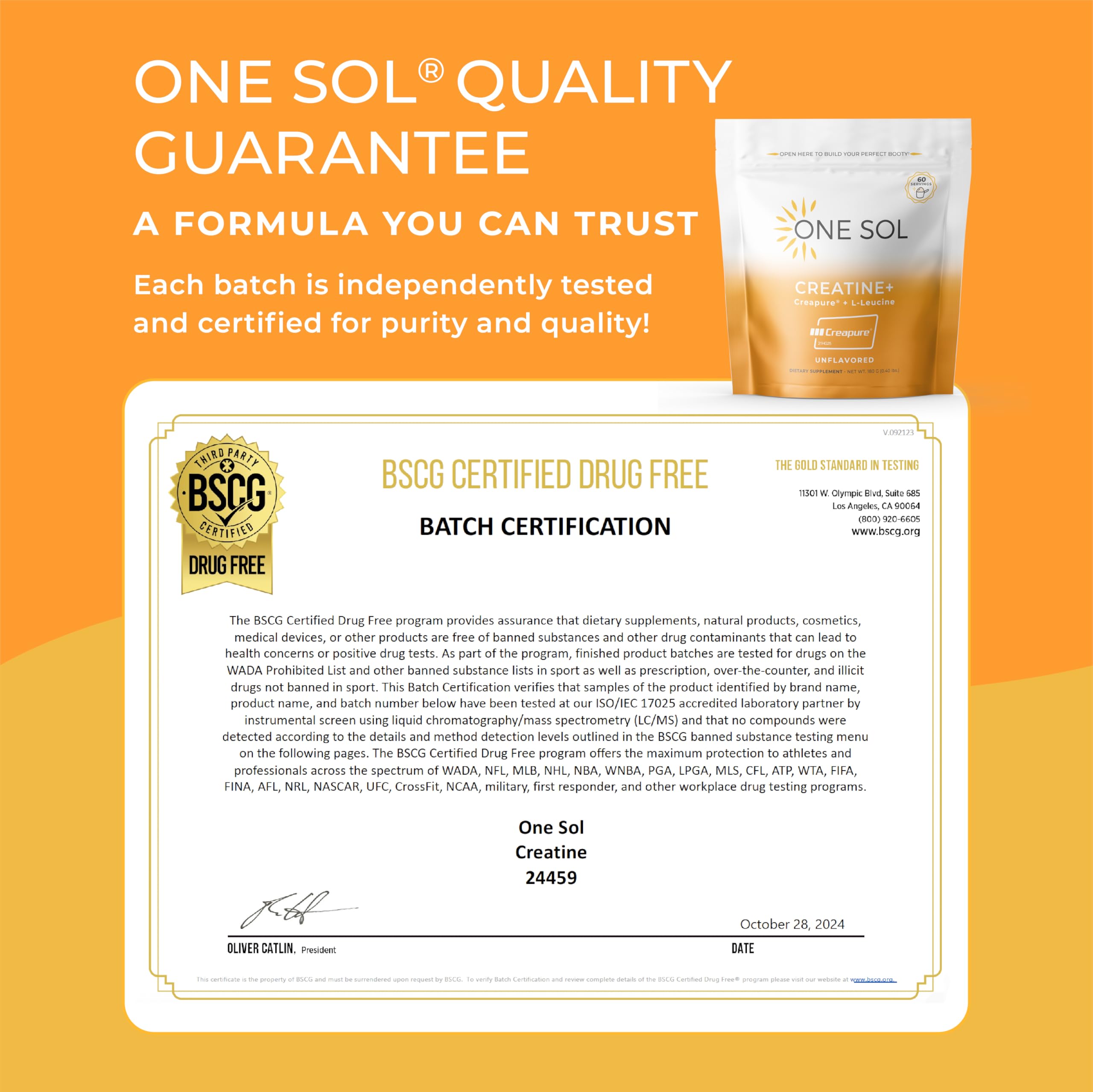 One Sol Creatine for Women - All-Natural Creapure, Unflavored