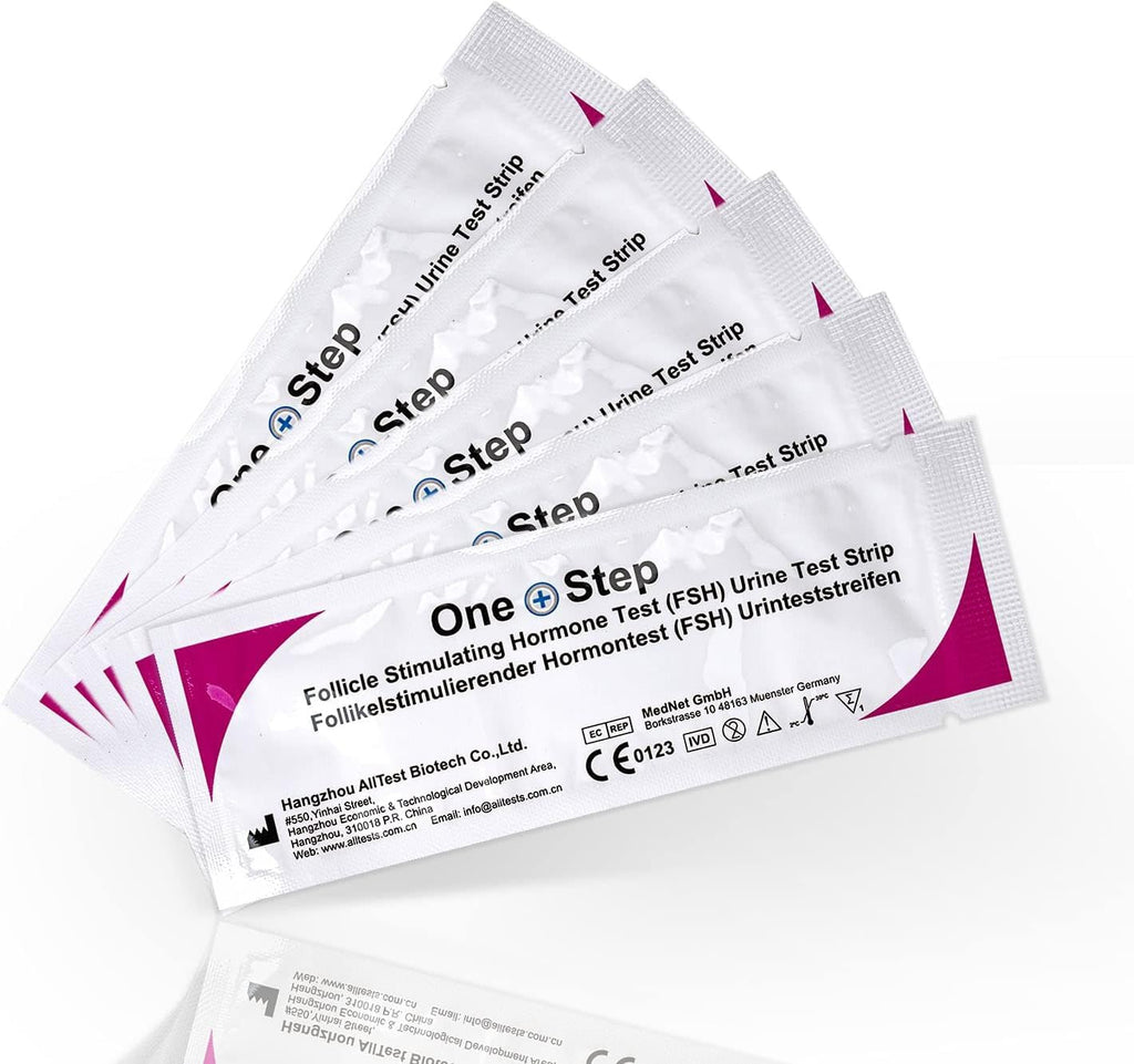 One Step Female FSH Test Strips – 5 Test Pack for Perimenopause & Menopause | Home Urine Test