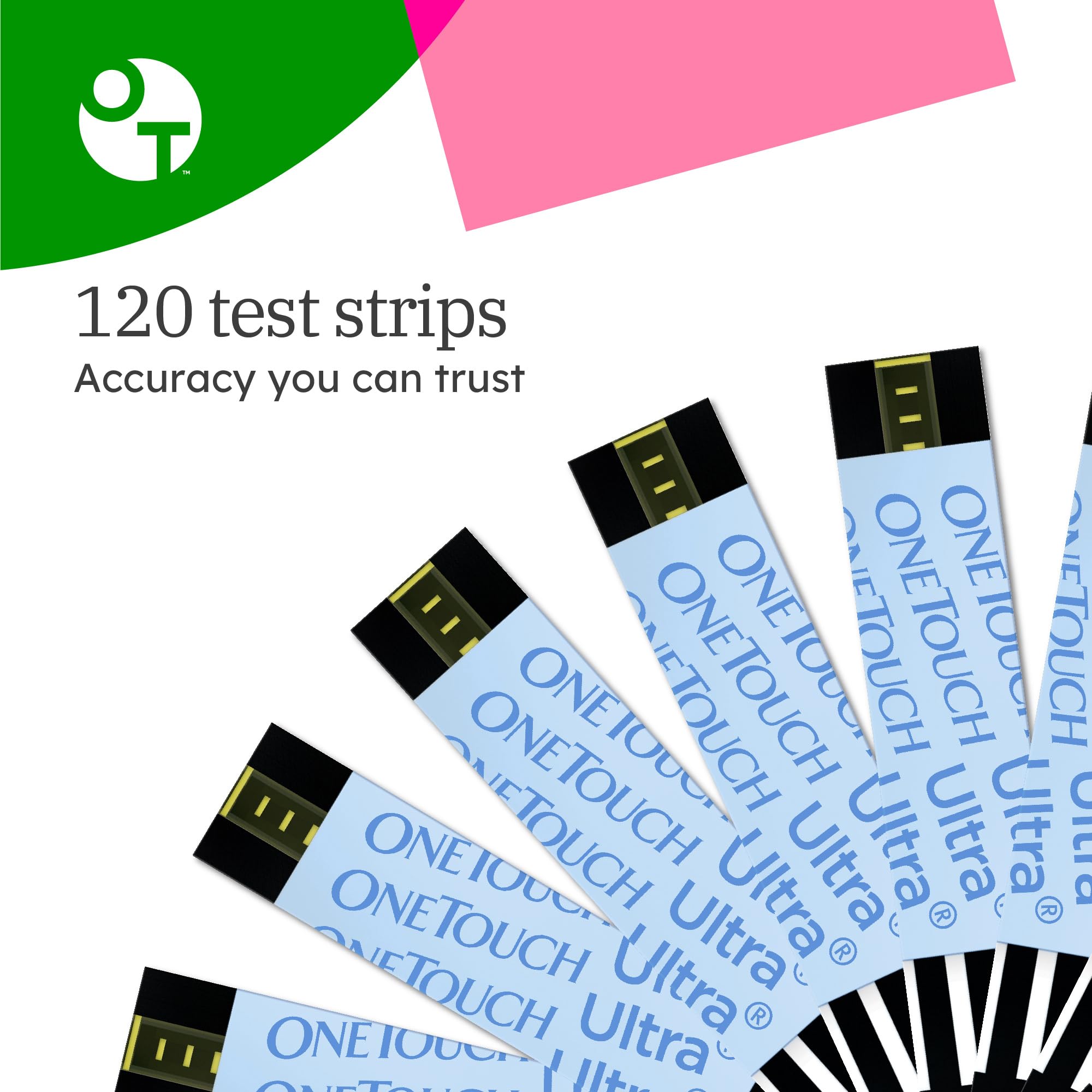 OneTouch Ultra Test Strips — 120 Count (2 Boxes, 60 Strips Each) for Blood Glucose Monitoring
